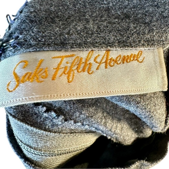 Vintage Union Saks Fifth Avenue Gray Wool Unlined Skirt - Picture 6 of 6